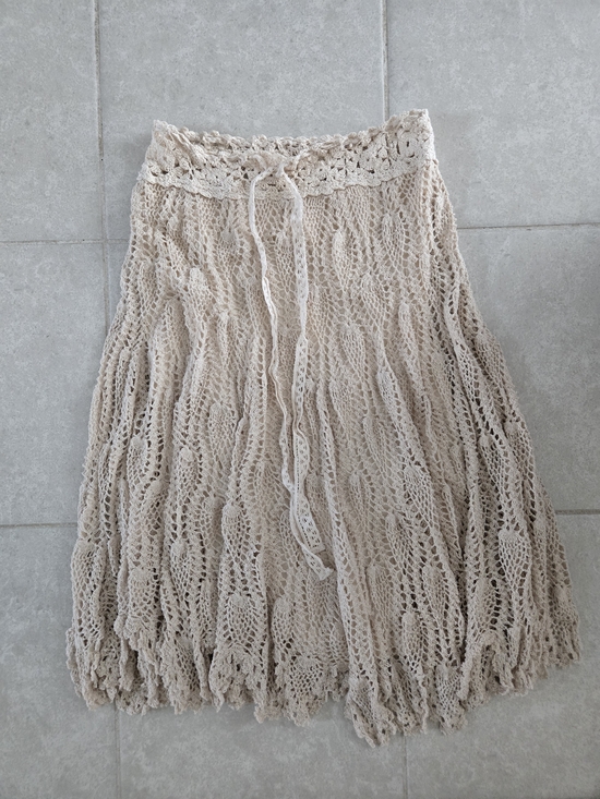 Free People Dresses & Skirts - Free People Boho Crochet Midi Skirt in Beige